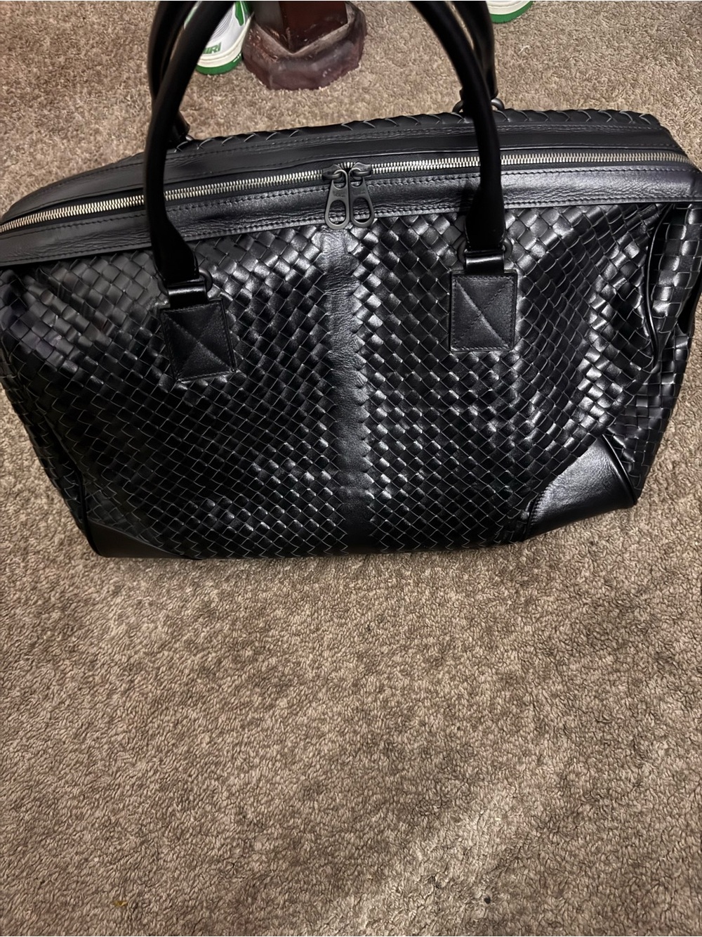 Bottega Veneta Black Intrecciato Duffel